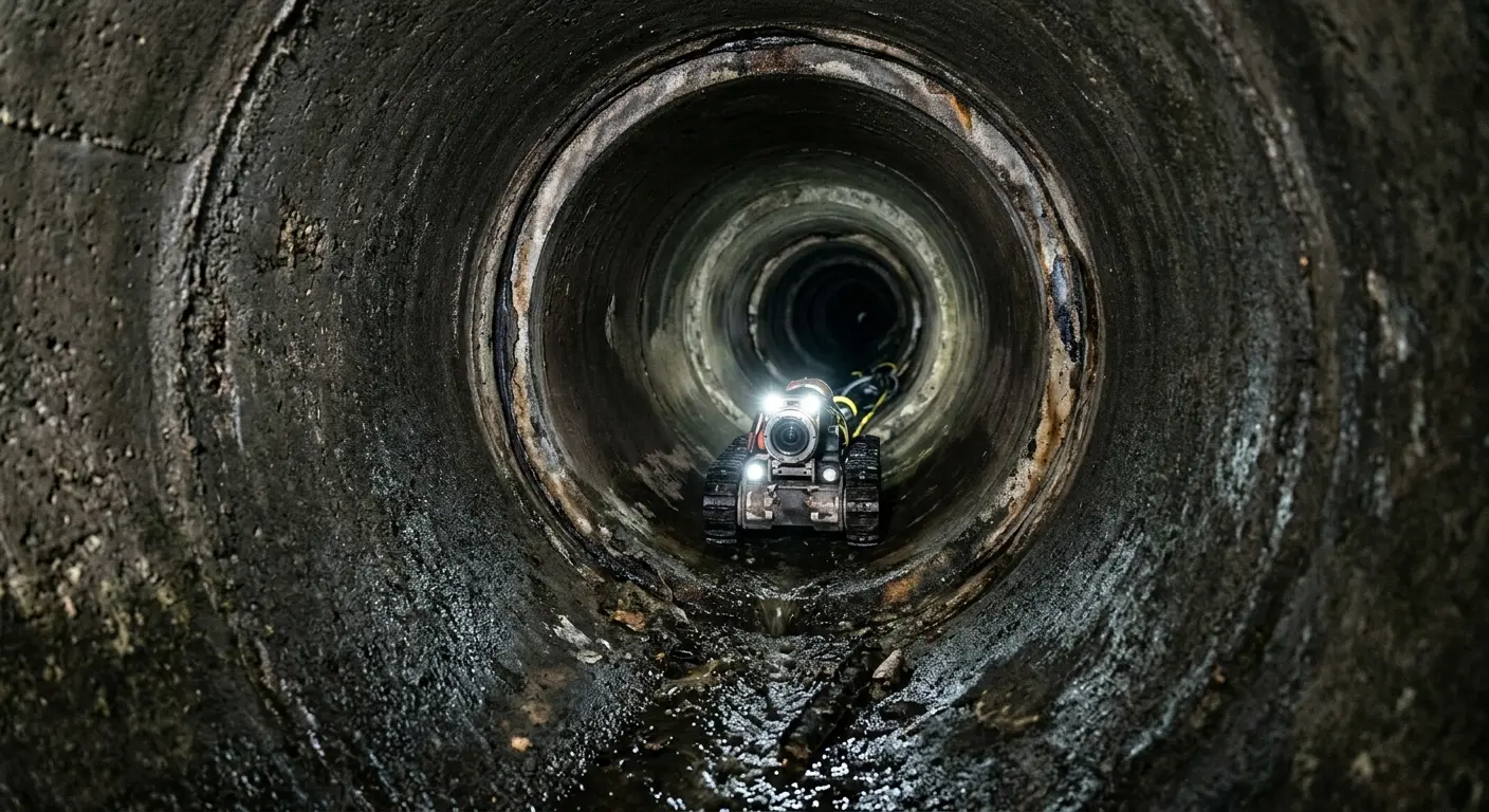Robotic sewer camera inspecting pipe interior for Sewer Line Repair in Keokuk